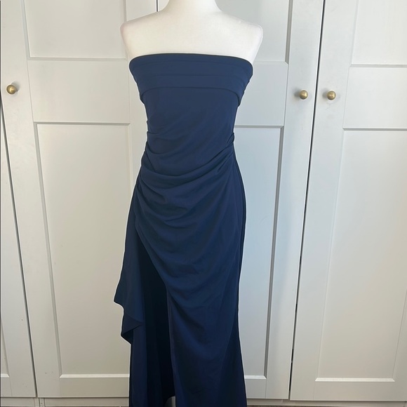 BabyBoo Zafira Navy Maxi Strapless Evening Gown | L - Picture 5 of 8
